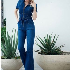 Sukiso shortsleeved denim jumpsuit large NWT